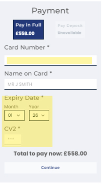 Payment details