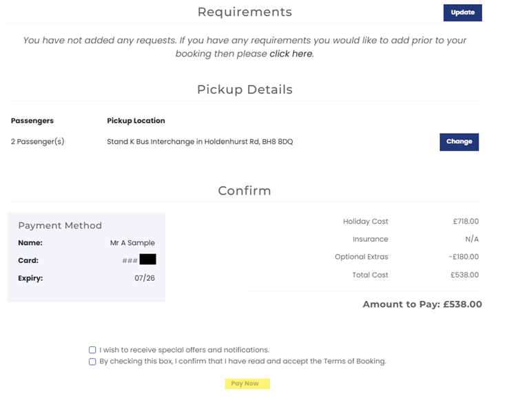 Booking Summary