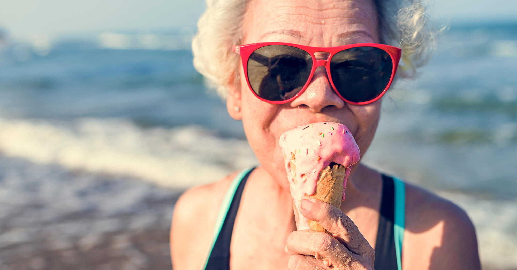 lady eating ice cream
