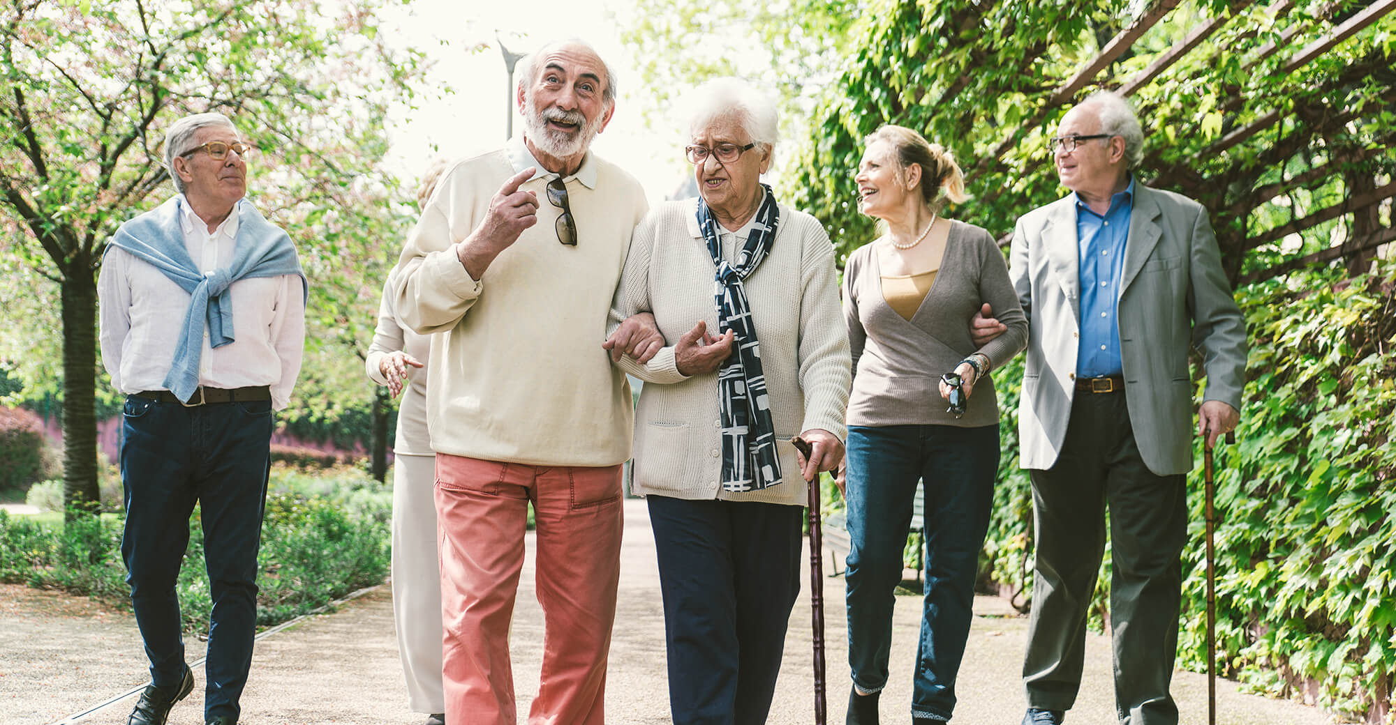 Pensioners on a walk