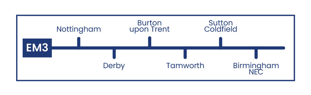 Daish's East Midlands EM3 Route Map