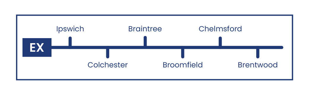 Daish's Essex EX Route Map