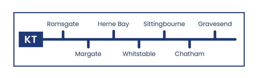 Daish's Kent KT Route Map