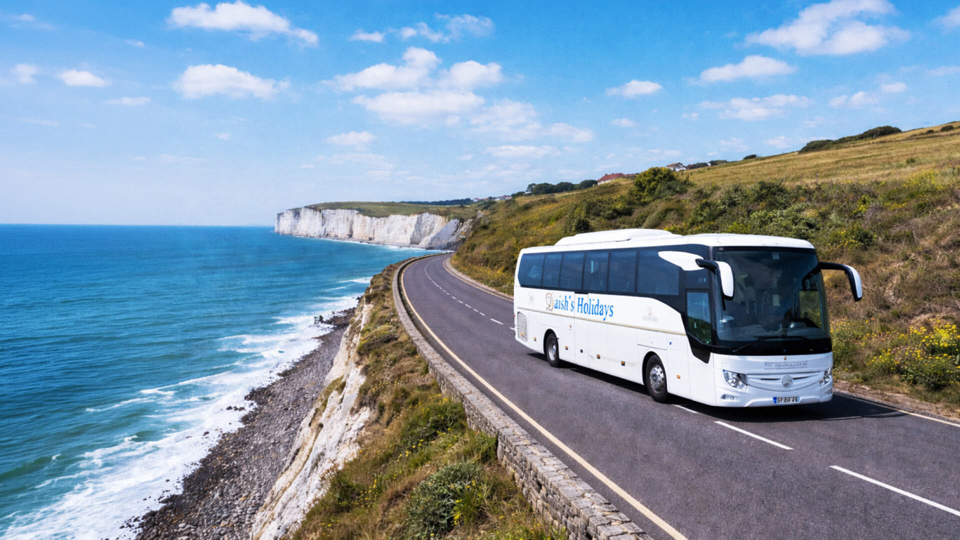Daishs coach on a cliff road