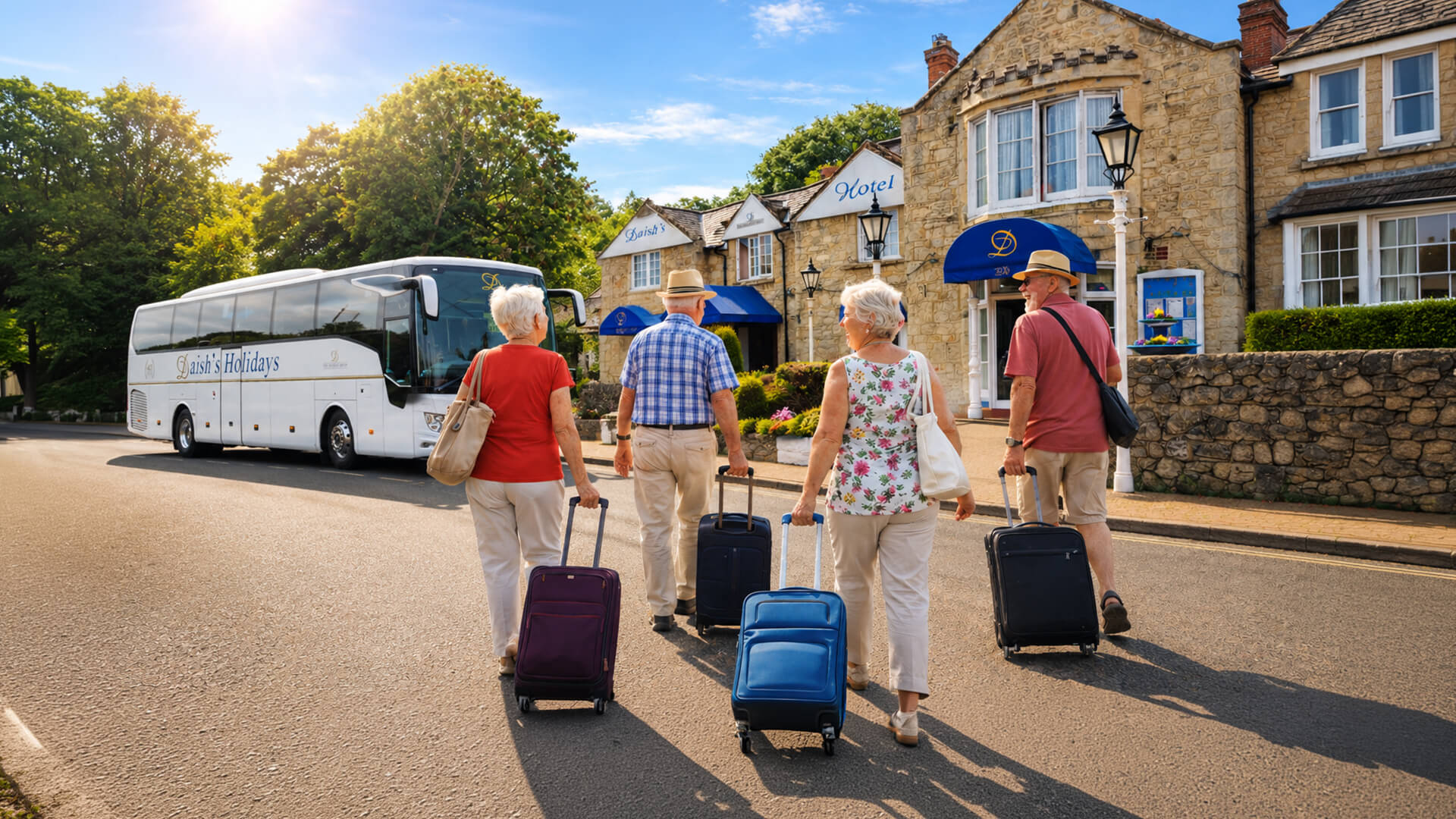 Guests arriving at Daishs Hotel